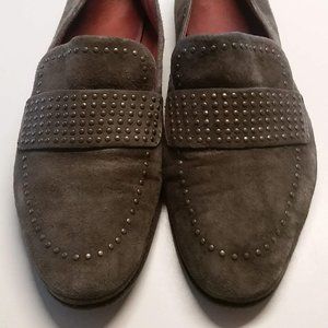 Aerin Olive Studded Flats Loafers Shoes Size 8.5